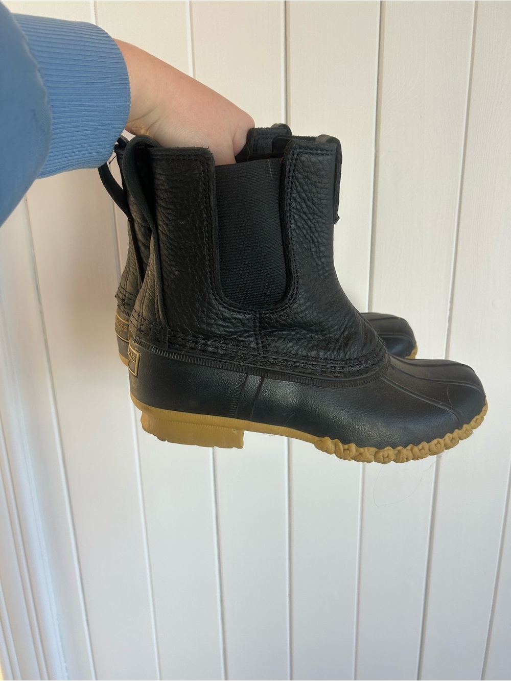 L.L.Bean Women’s Bean Boots Chelsea Pull-On Black Leather Size 8 M USA